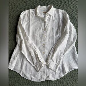 Talbots Crisp White Irish Linen Button-Down Shirt